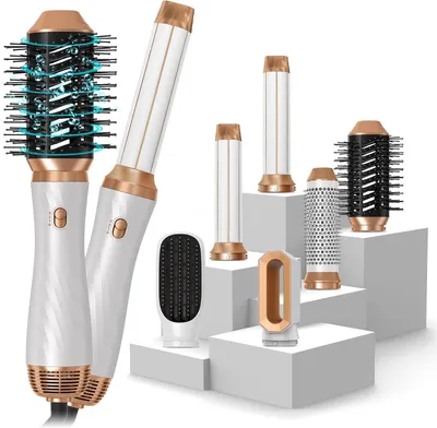 Produktbild von UKLISS Warmluftbürste Set 6 In 1, Airstyler Rundbürsten föhn Mit 6 Aufsätze