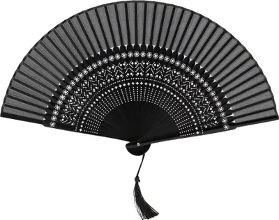 Produktbild von Handfächer Japanischer Faltfächer Klappfächer Vintage Stil Damen Herren Bambus Folding Fans Fächer für Wanddekoration Hochzeit Geschenk Muttertag Party Kostüm - Schwarze Schneeflocke Hohl