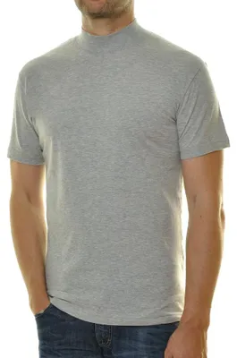 Ragman T-Shirt kurzarm mit Stehkragen in grau