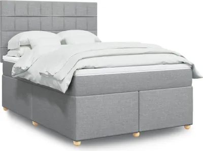Produktbild von Maison Exclusive - Boxspringbett mit Matratze Hellgrau 160x200 cm Stoff