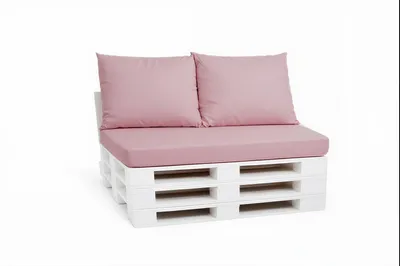 Produktbild von Palettenkissen Set 120 x 60 x 10 cm + 2 x 50 x 40 cm – Sitz- & Rückenkissen, abnehmbare Bezüge, Outdoor geeignet, 3-teilig Helles Altrosa
