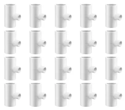 20er-Pack PVC T-Stücke für Hühnertränken, 1/2" Rohr