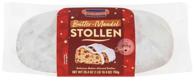 Zdjęcie produktu dla KuchenMeister Stollen maślano-migdałowy z rodzynkami sułtańskimi i cukrem pudrem 750g