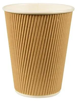 Produktbild von 200 Einweg-Kaffeebecher Pappe "pure", 0,3 l doppelwandig Kaffee Glühweinbecher Heißgetränk Ripple Pappbecher