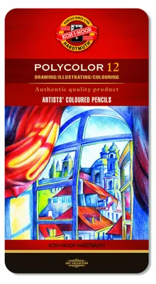 Produktbild von Koh-I-Noor Polycolor Buntstifte 12 Farben Profi Set