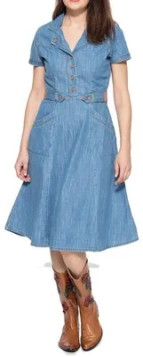 Produktbild von Queen Kerosin Denim Kleid - Blanko S