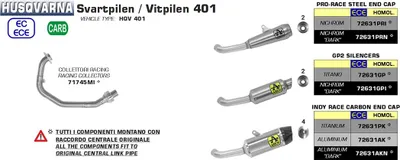 Immagine prodotto di Marmitta slip-on ARROW pro-race nichrom per Husqvarna Svartpilen / vitpilen 401