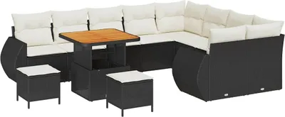 Immagine prodotto di vidaXL Set di divani da giardino con cuscini 12 pezzi Nero e crema