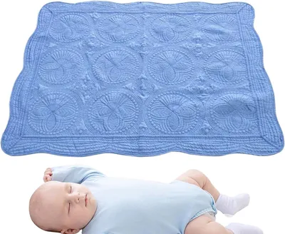Productafbeelding van Baby Deken - Kinderen Reisdeken - Reizen en Buiten - Wasbaar Katoen - 117x91 cm - Blauw