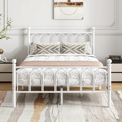 Metallbettgestell Doppelbett 4ft6 mit Stauraum, weiß