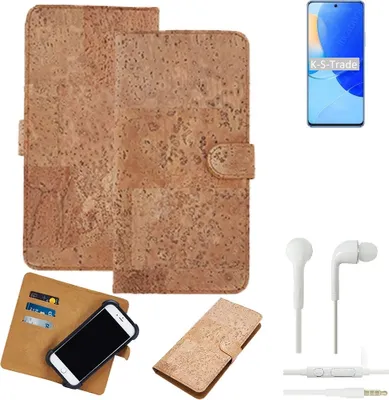 Produktbild von K-S-Trade Hülle kompatibel mit Huawei nova 9 SE + in ear Kopfhörer Kork Handyhülle Cover  Schutzhülle TPU Case Bumper in Hellbraun, (1x)