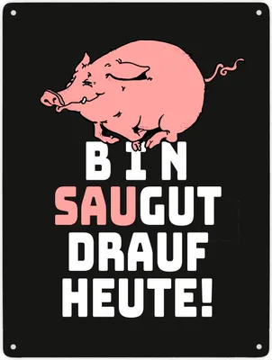 Produktbild von Bin saugut drauf heute Metallschild XXL in 28x38 cm