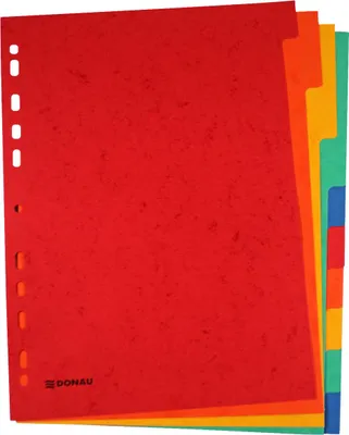 Produktbild von DONAU 8671010-99 Register - blanko, Karton, A4, 10 Blatt, 5-farbig