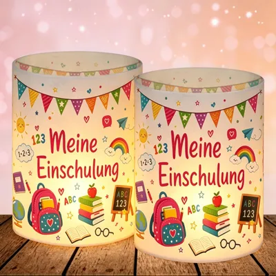 12er-Set Laternen, Schulanfang, ABC, Dinosaurier, Kunststoff