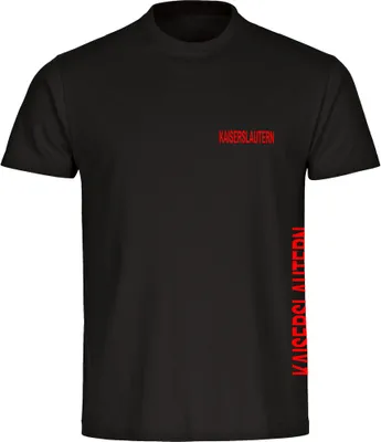 Produktbild von multifanshop Kinder T-Shirt - Kaiserslautern - Brust & Seite, schwarz, Größe 176
