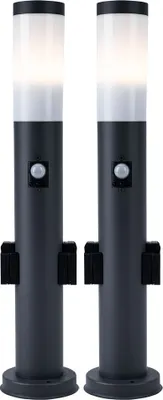 Produktbild von 2er Set Stehleuchte, 2x Steckdosen, Bewegungsmelder, H 60 cm