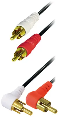 Produktbild von Transmedia Verbindungskabel; 2x Cinchstecker - 2x Cinchstecker-Winkel, vergoldet, 1,5 m, A 3 GW