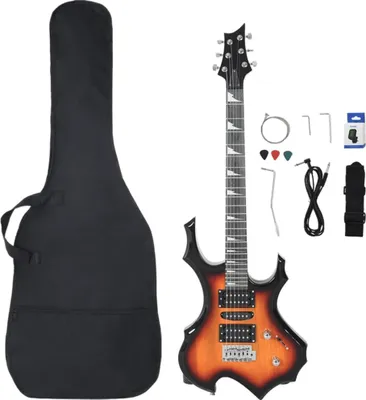 Obrázok produktu pre vidaXL Elektrická gitara pre začiatočníkov s taškou hnedá a čierna 4/4 39"