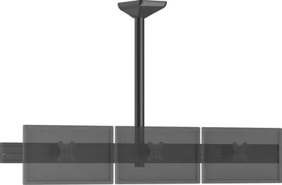 Image de Support TV plafond menu board 3 écrans 32'' - Hauteur 100 cm noir