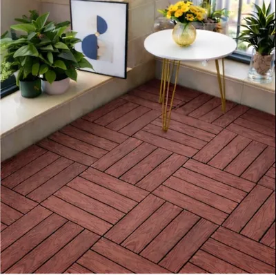 Produktbild von RHP 22x Premium WPC Klickfliesen – Terrassen- & Balkonfliesen 30x30 cm, Holzoptik, wasserfest, korrosionsbeständig, Stecksystem, einfach verlegbar JS-3