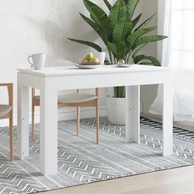 Productafbeelding van Eettafel, 120x60x76 cm, wit, materiaal: houtvezel (MDF), frame: staal