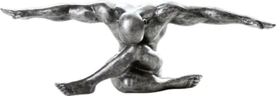 Immagine prodotto di Gilde Skulptur, "Cliffhanger", Kunstharz, silberfarben, VE 3, L. 12 cm, B. 33 cm, H. 12 cm 79526 4001250795261