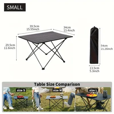 Produktbild von Klappbarer Campingtisch - Tragbarer Esstisch - Klein - Rechteckig - Metall - Für Picknick und Camping - Aufbewahrungstasche