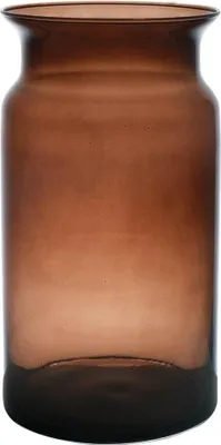 Produktbild von INNA-Glas Blumenvase Glas Hanna Earth, braun-klar, 29,5 cm, Ø 15 cm - Kerzenglas
