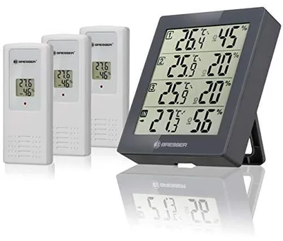 Produktbild von Bresser Funk Wetterstation Temeo Hygro Quadro mit 3 Außensensoren grau