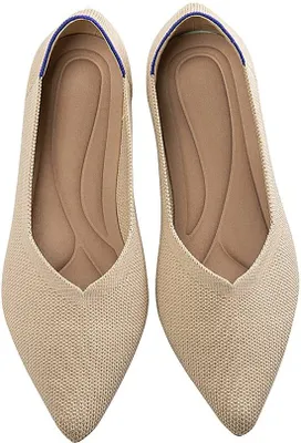 Produktbild von Ballettschuhe mit spitzer Spitze - Bequeme Schuhe zum Hineinstepfen - Flache Ballerinas - Damenschuhe - Faltbar - Bequeme Schuhe