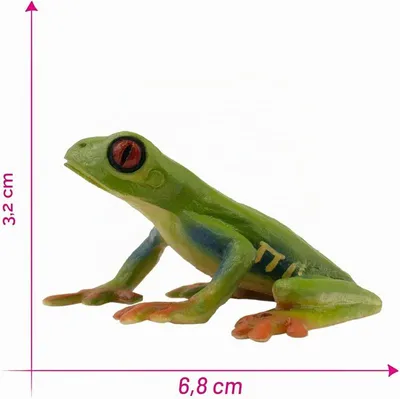 Productafbeelding van Bullyland 68516 - Speelfiguur: Rode-ogenbladkikker, een dierfiguur van ongeveer 6,8 cm groot, zeer gedetailleerd, vrij van PVC, ideaal als klein cadeautje voor kinderen vanaf 3 jaar