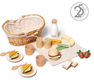 Immagine prodotto di Mamamemo – Cesto da picnic per giochi – Set per l'anniversario – 35 pezzi