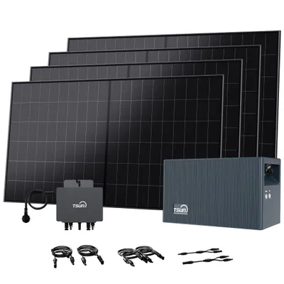 Produktbild von Powerness Balkonkraftwerk Speicher, TSUN DCU2000Lite mit 800W Mikrowechselrichter & 2100W Solarmodule, 2400W PV Input & Dual MPPT (0% MwSt)