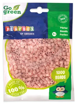 Produktbild von Playbox Bügelperlen Go green Midi 1000 Stk. hellbeige