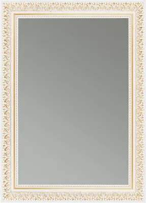 Produktbild von CLAMARO 'Friedrich' Antik Wandspiegel mit Rahmen | Weiss Gold | Shabby Chic Vintage Barock Spiegel mit Holzrahmen | Barockspiegel inkl. Metall Aufhänger und Montagematerial, Größe:50x80