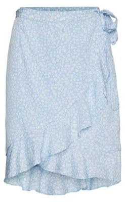 Productafbeelding van Vero Moda Henna wikkelrok, korte model, blauw, dames, maat S, blauw