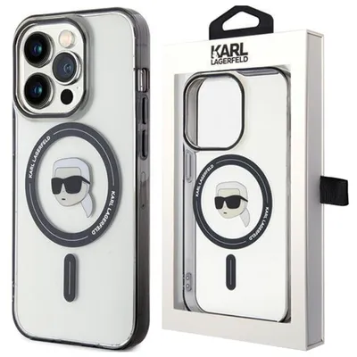 Produktbild von Karl Lagerfeld Klhmp15Xhkhnotk Iphone 15 Pro Max 6.7"" Transparentes Hardcase Iml Karl`s Head Magsafe