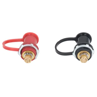 Obrázok produktu pre Súprava nabíjačiek batérií 20 mm čiapočka na kolíky Auto RV Truck Nabíjacia svorka Jumper Terminal čierna červená