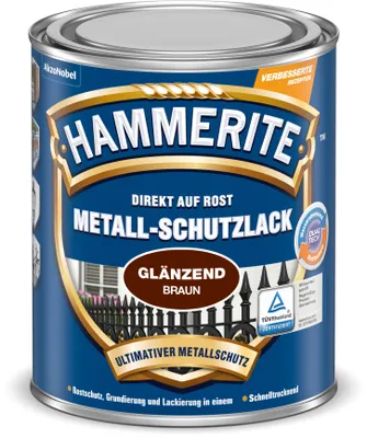 Produktbild von Hammerite Metallschutzlack Glänzend, 3in1 Rostschutzlack für Metall, Braun, 750 ml