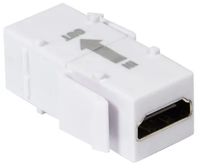 Image de LogiLink Connecteur modulaire Keystone HDMI femelle vers HDMI femelle avec répéteur blanc (boîte de 1)