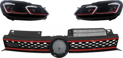 Produktbild von Gitter für VW Golf 6 VI 2008-2012 LED Scheinwerfer Dynamisch Drehen Lichter GTI Look.