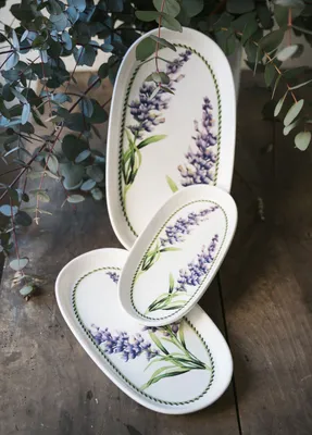 Image de Hermia Concept, PRC0009, lot de 2 assiettes, violet, 100 % CÉRAMIQUE, 21 x 12 x 2 cm