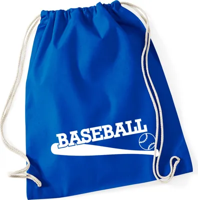 Produktbild von Huuraa Turnbeutel Baseball Baseballschläger 12 Liter Bright Royal Baumwolle Rucksack Geschenkidee