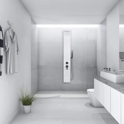 Produktbild von Duschsäule mit Hydromassage – Duschpaneel – Duschset – Wellness-Dusche – Regendusche und Wasserfallstrahl – 5 Duschfunktionen