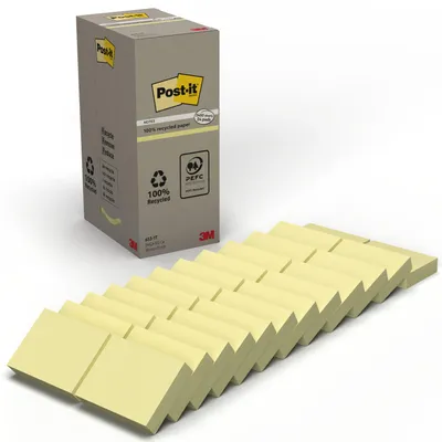 Produktbild von Post-it® Recycling Notes Gelb Haftnotizen 38x51mm 24 Blöcke 100 Blatt