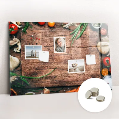 Produktbild von Magnetisch Tafel Magnettafel - Magnetpinnwand Memoboard - Notiztafel verschiedenen Designs - 90x60 cm - Kochtafel