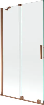 Produktbild von Mexen Velar Badewannenwand 2-flügelig verschiebbar 100 x 150 cm, transparent, Roségold - 896-100-000-01-60