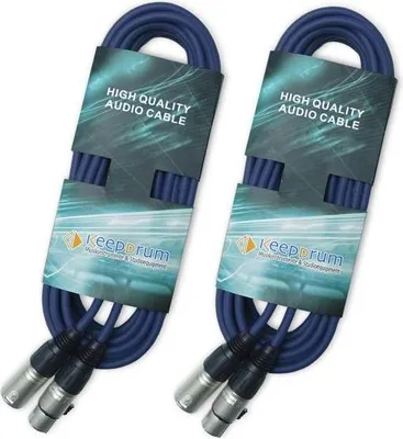Image de keepdrum 10m MC-001XX BL Câble microphone XLR bleu 2 pièces