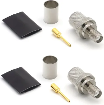 Image de Connecteur SMA femelle à sertir pour LMR400 Belden 9913 RG8, nickelé Connecteur à sertir (pack de 2)