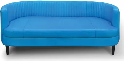 Produktbild von Casa Padrino Luxus Leder Sofa Blau / Schwarz 180 cm - Echtleder Wohnzimmer Möbel